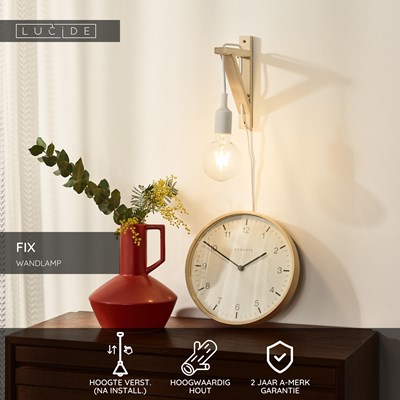 Lucide FIX - Wandlamp - 1xE27 - Wit